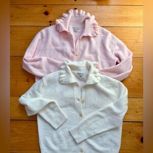 J.Crew Crewcuts Ruffle Cardigan Bundle Pink Ivory Soft Yarn $60 Each